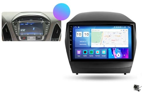 ZWCLSH Rádio De Carro Sem Fios Car-Play E Android Auto, 9'' IPS Touchscreen para Hyundai Tucson 2 2009-2015 Recetor De Rádio De Carro Com Câmara De Visão Traseira, Rádio FM, Bluetooth, USB,B,M500S