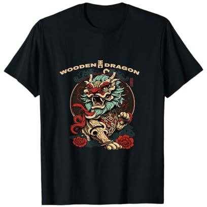 Dragon en bois danse chinoise Kung Fu T-Shirt