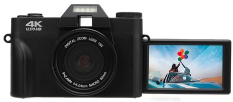 Digitalkamera, WLAN, 56 MP, 4K-Vlogging-Kamera für YouTube mit 3-Zoll-Bildschirm mit 270°-Drehung, 16-fachem Digitalzoom, Akku, Kompakte Reisekamera für Fotografie