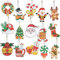 15 Stück Diamond Painting Weihnachten Anhänger Kinder, 5D Diamant Painting Weihnachten, Weihnachtsmann Schlüsselanhänger Doppelseitige Diamant Malerei DIY Weihnachtsbaum Fenster Hängend Winter Deko