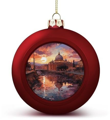 Hängende Weihnachtskugeln, Rom Sonnenuntergang, bedruckte Weihnachtskugeln, Weihnachtsbaumkugeln, Party-Weihnachtskugeln
