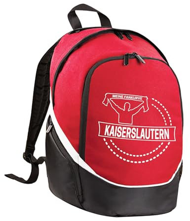 multifanshop Rucksack - Kaiserslautern - Meine Fankurve - Druck weiß - Tasche Größe one size rot/schwarz