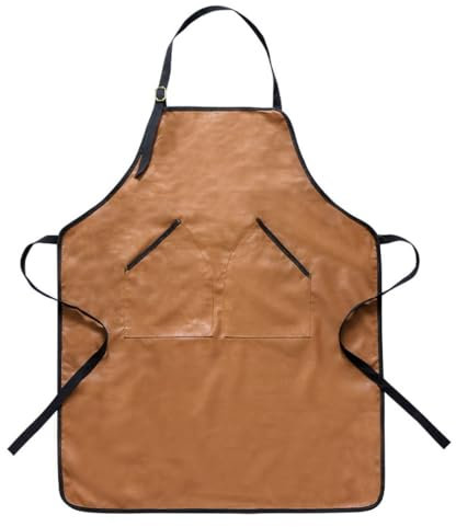 GFHTRELY Delantal Delantal de cuero for el hogar, cocina, trabajo, cocina, arte acuático, estudio, barista, té de la leche, tienda, ropa de trabajo Delantal(A)