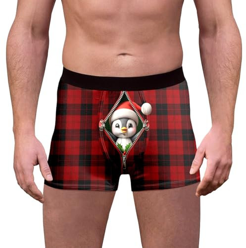 GFPGNDFHG Damen Lustig Druck Weihnachts Unterhosen Satin Boxershorts Herren Boxershorts Herren Merish Shorts Unterwäsche Nur Der Unterhosen Adventskalender