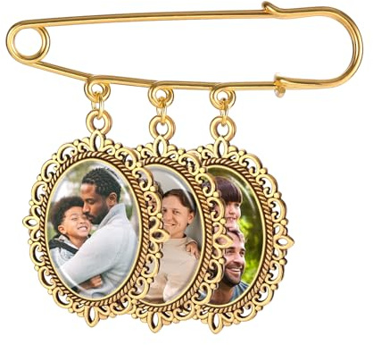 MMXX Charm Photo Commémoratif Personnalisé pour Femme Boutonnière en Alliage Personnalisée avec 1-4 Photos pour Mariages/Diplômes/Souvenirs Cadeau Souvenir pour vos Proches