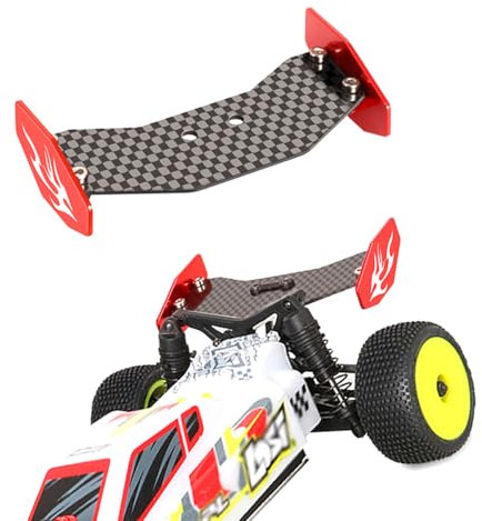 XinGeeek Aile arrière RC en fibre de carbone pour Losi 1/24 Micro-B 2WD Buggy RC pièces de mise à niveau de voiture (rouge)