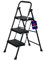 PROREGAL Profi-Escabeau Pliant avec Certification TÜV/GS, 3 marches avec Surface striée HxLxP 106x48x70cm Capacité de Charge 150kg Acier Noir Mat, Marche Pied Pliant, Échelle Domestique