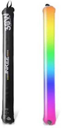 INKEE GCA30C RGB-LED-Videoleuchte,30W 2000K-10000K Aufblasbare Videoleuchte Wasserdicht CRI 95+,16 Effekte 624 LED Bead eingebauter 5000-mAh-Akku mit Pumpe,magnetische Halterung für Fotografie/Camping