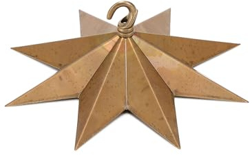 Stylor Whimsical Star Ceiling Hook for Hanging Planters - Celestial Witchy Brass Light Canopy Kit, Boho Vintage Gothic Room Decor, Antique Chandelier Mounting Kit (Small)