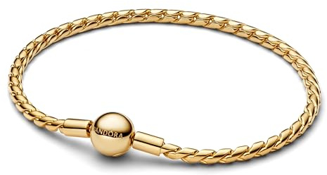 PANDORA Moments 564028C00-23 Sterling Silver 14K Gold Plated Metal Alloy Bracelet - Fits Moments - Size - 9