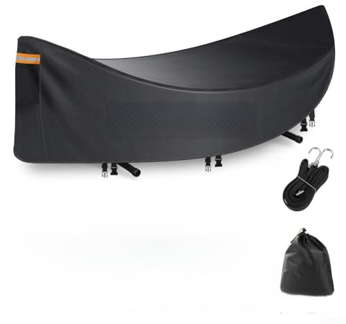 Housse de hamac imperméable et robuste, housse de protection contre la poussière et respirante, adaptée aux cadres de 3,35 à 3,66 m de long, protection par tous les temps (PVC 600D noir)