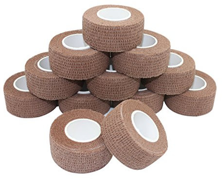 COMOmed selbstklebender verband elastische binde handgelenk bandage pflaster rolle Dog Bandagen Tierische Bandagen Dunkler Teint 2.5 cm X 4.5 m 12 Bände