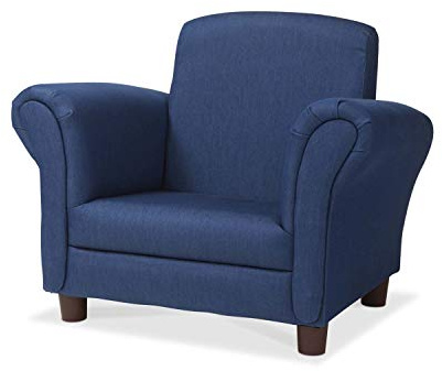Melissa & Doug Denim Fabric Child’s Armchair (Kid’s Furniture, 23”L x 17.5”W x 18.3”H) Children's Furniture, Child's Reading Chair, Chairs for Toddlers, Oversized Kid's Armchair