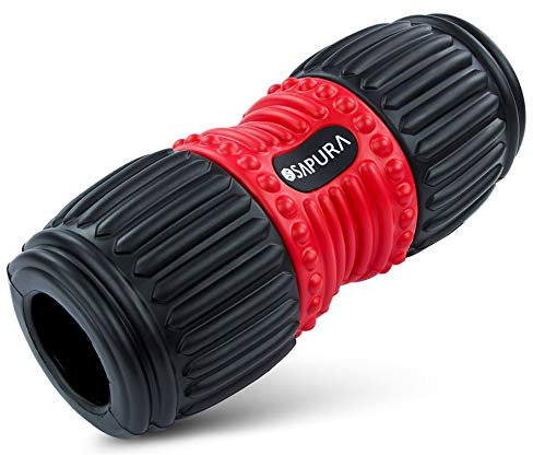 Faszienrolle Wirbelsäule Rücken Nacken - Therapeutische Massagerolle - Foam Roller mit Struktur und Wirbelaussparung