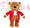 Vosego Wolfgang Amadeus Mozart Baby Musik Teddybär Plüschtier, 40 Min. Klassische Musik für Babys, 38 cm Großes Baby Kuscheltier mit Beruhigender Entspannungsmusik