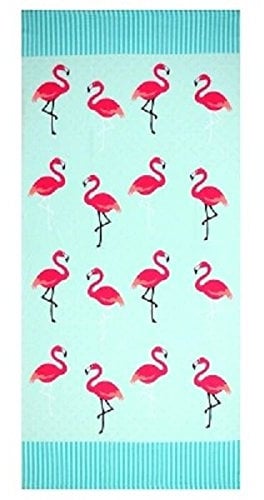 WarmHeartting Beach Towels Extra Large 100x180cm Microfibre for Men and Women Great for Swim Spa Travel Yoga Sports Camping Sunbed Cover Bath or Shower at Home Flamingo Print