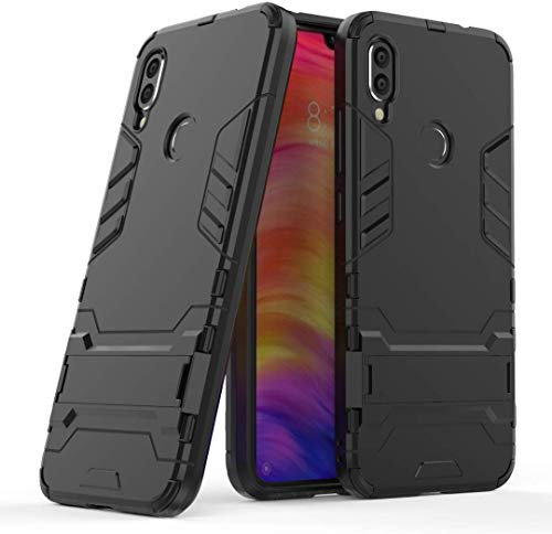 Max Power Digital Funda para móvil Xiaomi Redmi Note 7/Redmi Note 7 Pro con Soporte - Carcasa Híbrida Antigolpes Resistente Rígida Dura Antichoque (Xiaomi Redmi Note 7, Negro)
