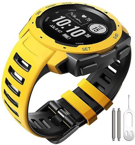 ANBEST Armbändern Kompatibel mit Garmin Instinct/Instinct 2 Armband, Weiches Silikon Uhrenarmband Sport Ersatzarmband für Garmin Instinct Tactical/Tide/Solar
