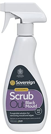 Sovereign FungiChek Scrub Out Black Mould Cleaner 500ml Spray Bottle - Used to Eradicate Mould On Internal Surfaces
