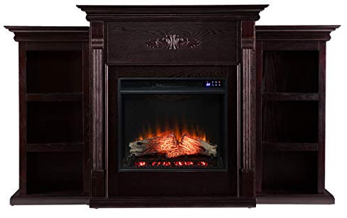 SEI Furniture Tennyson - Chimenea eléctrica con estanterías, nuevo espresso