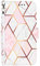 Samsung Galaxy S21 Case Marble, S21 Samsung Phone Case, Shockproof Leather Flip Folio Book Wallet Cases with Card Holder Stand Silicone Bumper Protector Cover for Samsung Galaxy S21, Rose Gold