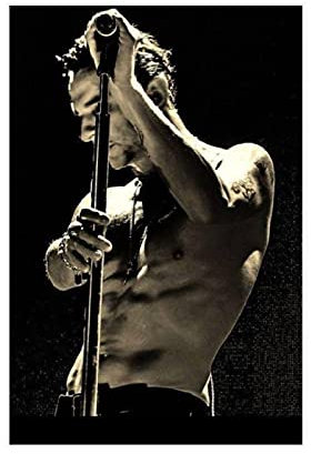 MNBVCX Sänger Dave Gahan 3 Leinwand-Poster, Schlafzimmerdekoration, Sportlandschaft, Bürozimmer, Dekoration, Geschenk, 50 x 75 cm, Rahmen: