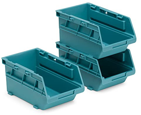 Navaris Gavetas de plástico - Set de 3x caja abierta organizadora para almacenaje de taller tornillos herramientas - Cajones apilables para cajonera