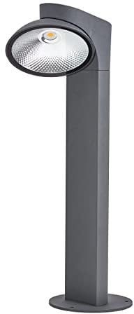 topmo-plus lumiere exterieur borne luminaire exterieur sur pied éclairage pelouse 7W LED bridgelux COB orientable à 350° diffuseur lumière jardin 46CM haute gris blanc naturel