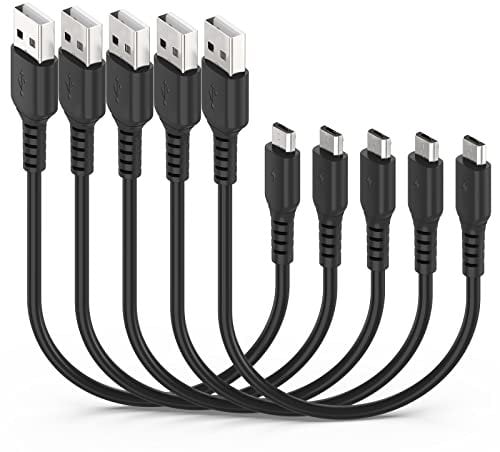 1FT Micro USB Cable Short, 5 Pack USB to Micro USB Cord Fast Charging, Durable USB 2.0 Micro b Charger Cable for Android Samsung Galaxy S7 / S6 Edge Note 5, Moto, LG, PS4, Kindle Fire, TV Fire Stick