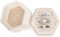 WantGor Samt Schmuck Ring Box, 3 Slots Sechseck Ring Geschenk Box Vintage Ring Display Holder Case für Hochzeit Zeremonie Vorschlag Engagement (Beige)