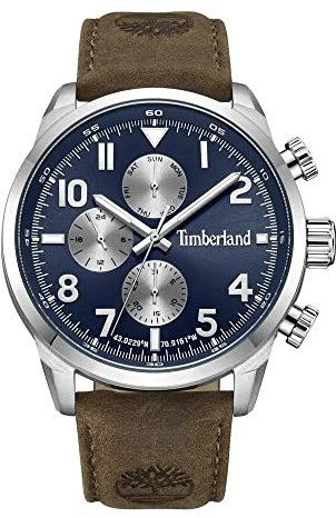 Timberland Henniker Ii Herren Armbanduhr mit einem Band aus Leder, Farbe: Braun, Maße: 46X53mm, TDWGF0009501