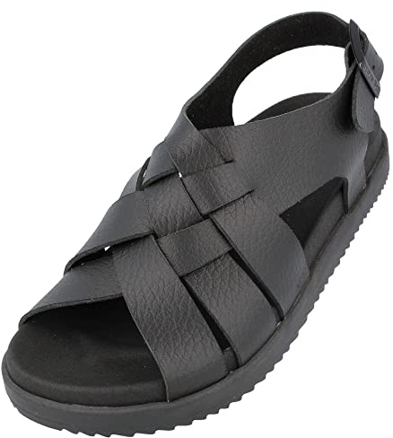 HAFLINGER Elba Summer Slide vegane Pantolette Sandale mit Riemen schwarz (1730), Gr. 41