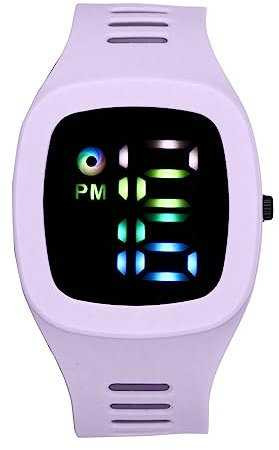 JewelryWe Montre Digitale Homme Femme LED,Montre Sport Numérique Coloré,Montre à Bracelet en Silicone avec Fonctions Calendrier et Chronomètre,1 ATM Etanche,pour Homme,Femme,Ado