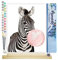 Figured'Art Peinture par Numéro Adulte avec Cadre Zèbre et Chewing gum - Activité Manuelle Kit de Loisir Créatif DIY Numéro d'Art Complet Animaux - 40x50cm avec châssis en bois à monter