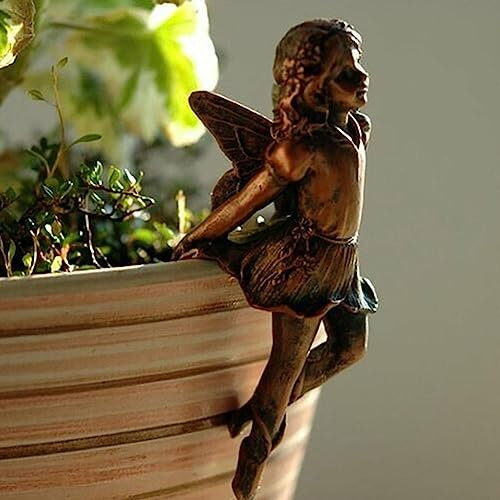 RJSQAQE Miniatur Fee Figur Messing Blumentopf Dekoration