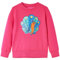 Kinder Sweatshirt mit Pfau aus Pailletten Pullover Jungen Pulli Knallrosa 104