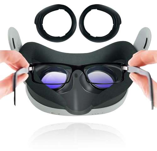 NUHFUFA 1 Set of Glasses Spacers Compatible with Quest 3, VR Glasses Lens Protective Frame, Anti-Scratch Ring with Storage Box to Protect VR Headset Glasses for Quest 3 Lens Protection Accessories