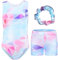 FINGER TEN Gymnastikanzug Mädchen Kurzarm Langarm Kinder Ballettanzug Gymnastik Training Gymnastikbody Trikotanzug Tanz Kleid (Azurblau, Tag 8A (7-8 Jahre))