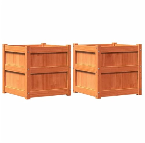 vidaXL Pflanzkübel 2 STK. Wachsbraun Massivholz Kiefer