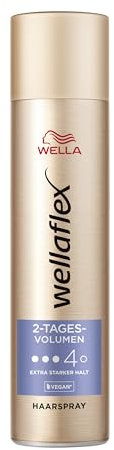 Wellaflex Spray pour cheveux volume 2 jours pour femme - Tenue flexible jusqu'à 2 jours - Pour un coiffage longue durée - Doux pour le cuir chevelu - Testé dermatologiquement - Formule végétalienne -