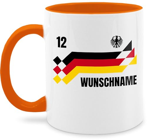 Tasse Tassen 325ml - 2026 Fussball WM Fanartikel - Deutschland Trikot mit Name und Nummer Germany - 325 ml - Orange - fußball-fanartikel fussballtasse fußball german mug em 2024