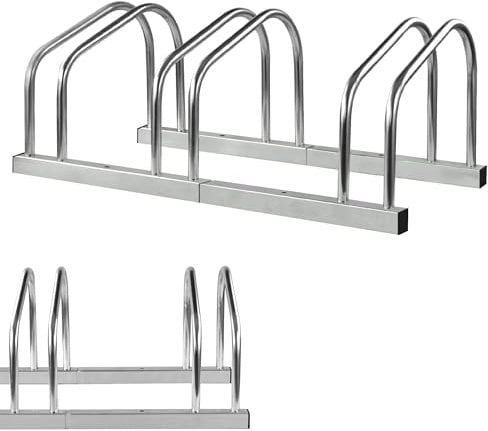Crystals Bike Rack for 3 Bikes - Bicycle Floor or Wall Mount Stand - Cycle Stand for Bike Storage Outdoor Garage - Steel Bike Stand, Silver (3 Bikes Stand)