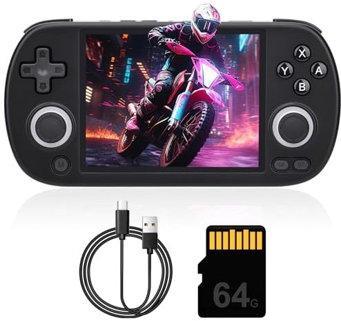 RG40XX H Console de Jeu Portable rétro, Sortie TV HDMI 4,0, écran IPS Linux, Lecteur de Jeux vidéo intégré, Plus de 5000 Jeux, Carte TF 64 Go, Prise en Charge Bluetooth 5G WiFi Battle (Noir)