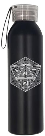 D20 Art Dice D D - Bottiglia d'acqua, incisa, in acciaio inossidabile, durevole