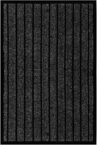 Rugs Inn Rubber Door Mat Outdoor - Heavy Duty Floor Matts for Front Door Waterproof and Washable Anti Slip Strong PVC Backing Mats for Kitchen, Entrance (Black, 40 x 60 cm)