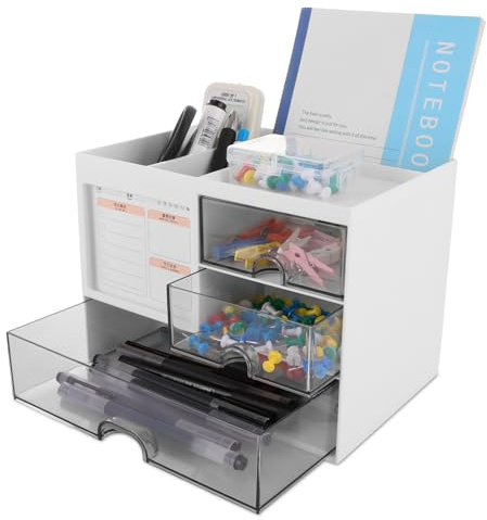 ASelected Schreibtisch Organizer mit 3 Schubladen, Büro Organizer, Desk Organizer, Multifunktionaler Organizer für Schreibtisch Schule Home Office