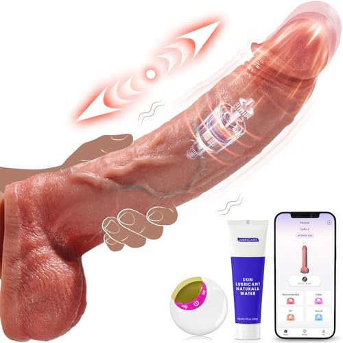 Dildo Realistico Vibratoreper Donna Professionale Clitoride, Riscaldamento di 9 Spinta Vibrazione Modalità con App, Vibratore Sexytoysys Donna Coppia Vibratoriper Donne Sex Toys Adatto all'Eserciz ZC