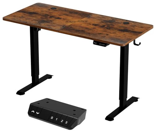 Sonnewelt 140 * 60cm Höhenverstellbarer Schreibtisch Höhenverstellbar Elektrisch Ergonomischer Steh-Sitz Tisch mit Memory-Steuerung und Anti-Kollisions Technologie, Vintage