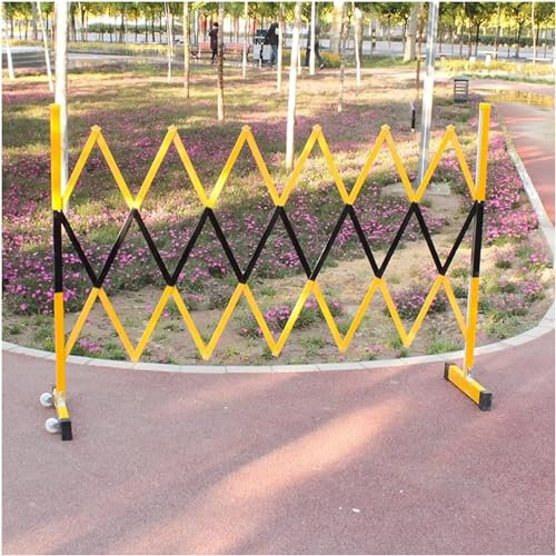 Robustes Stahl-Zauntor mit Rollen für Metro- und Bushaltestelle, Menschenmengenkontrolle, Gelb, 1,2 x 4 m