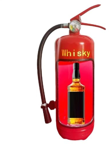 Teupyon Feuerlöscher-Whiskey-Halter – Likörflaschenhalter, Eisen, kreativer Weinflaschenschrank, Tisch-Weinregal für Zuhause, Bar, Partys und Veranstaltungen